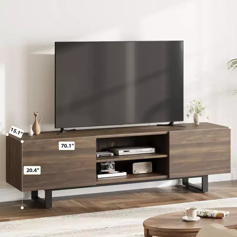 Mobile TV per televisori fino a 80 pollici con 4 cassetti, mobile multimediale in stile industriale