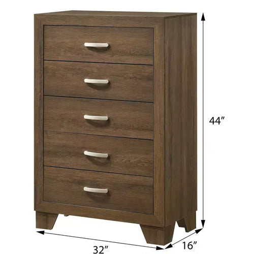 Cassettiera a 5 cassetti con finitura effetto legno – Mobile contenitore per camera da letto e soggiorno