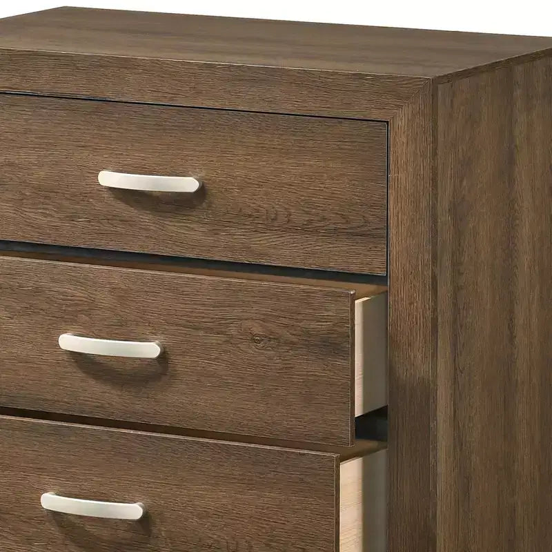 Cassettiera a 5 cassetti con finitura effetto legno – Mobile contenitore per camera da letto e soggiorno