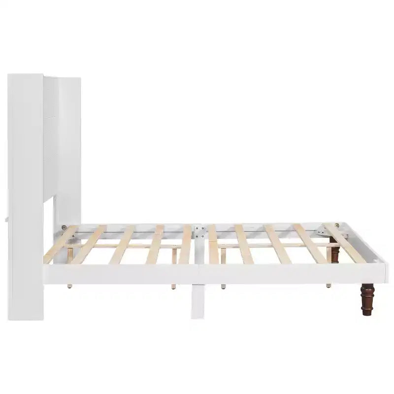 Struttura letto a piattaforma in legno con testiera alta 54 pollici