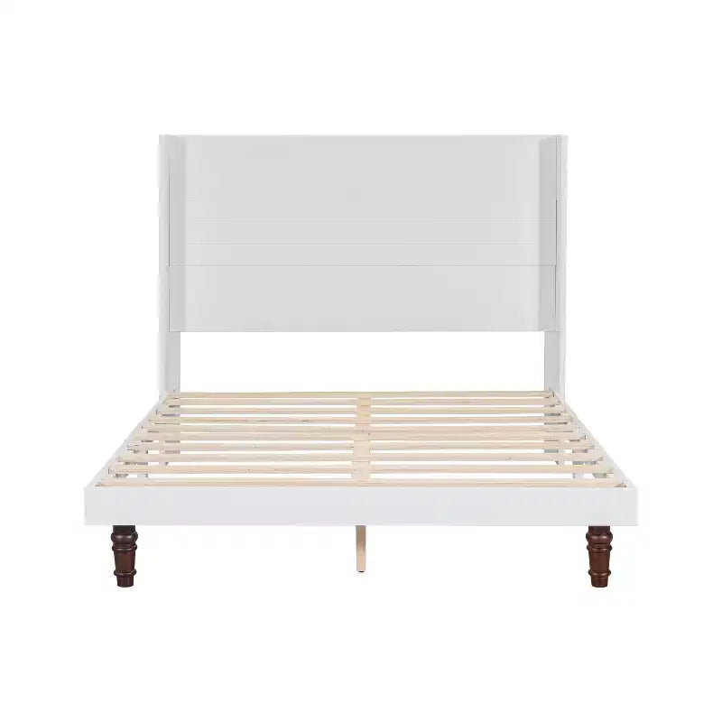 Struttura letto a piattaforma in legno con testiera alta 54 pollici