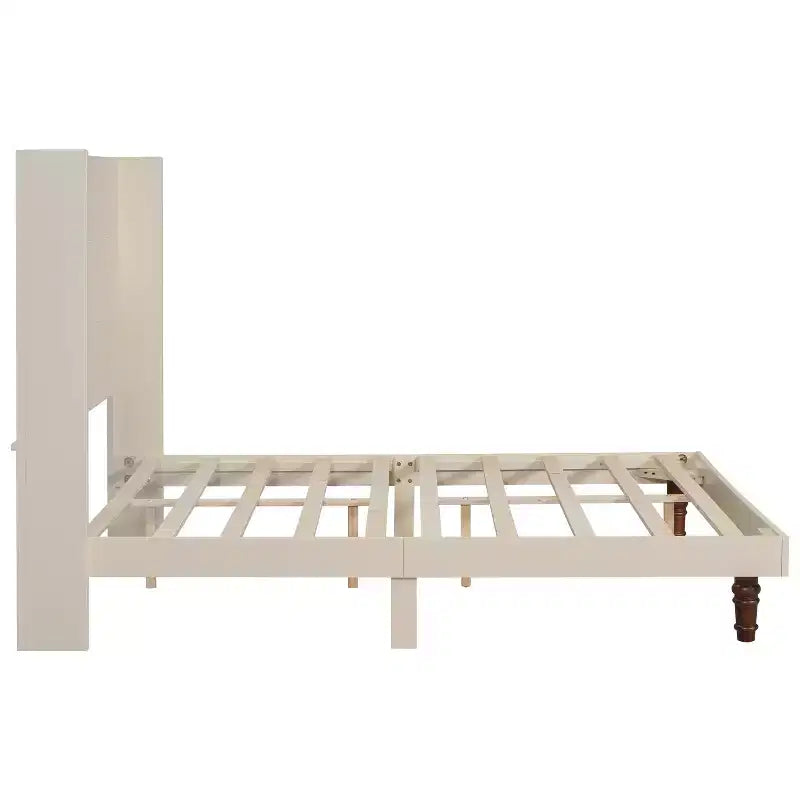 Struttura letto a piattaforma in legno con testiera alta 54 pollici