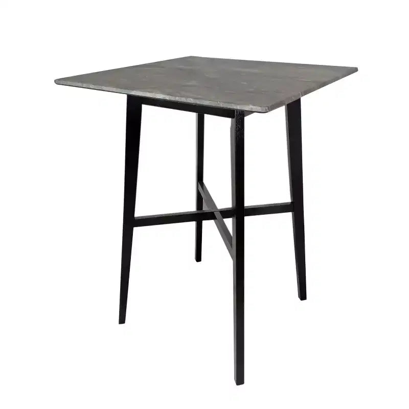 Tavolo da pranzo alto con gambe in legno di gomma per piccoli spazi