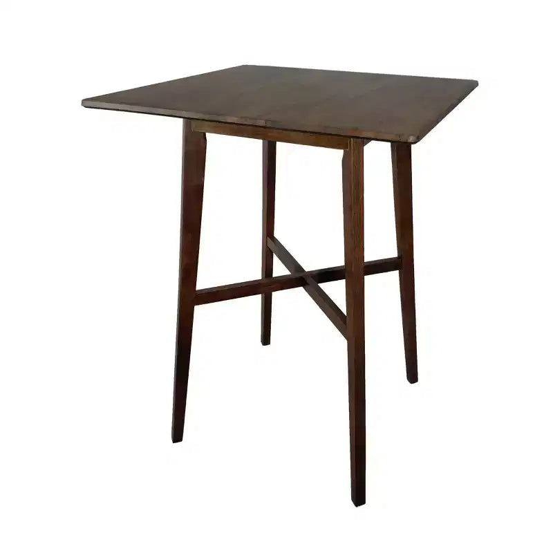 Tavolo da pranzo alto con gambe in legno di gomma per piccoli spazi