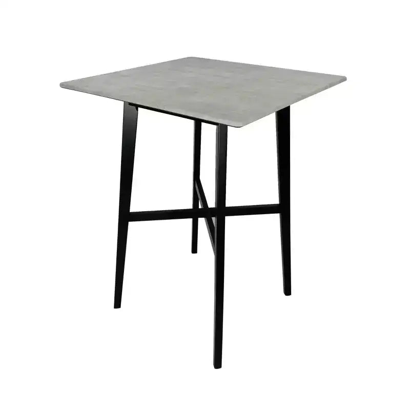Tavolo da pranzo alto con gambe in legno di gomma per piccoli spazi