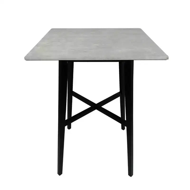 Tavolo da pranzo alto con gambe in legno di gomma per piccoli spazi