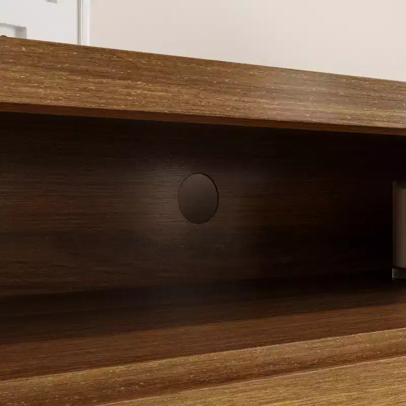 Mobile TV Moderno Minimalista con Gambe in Legno Massello e Vano Contenitore