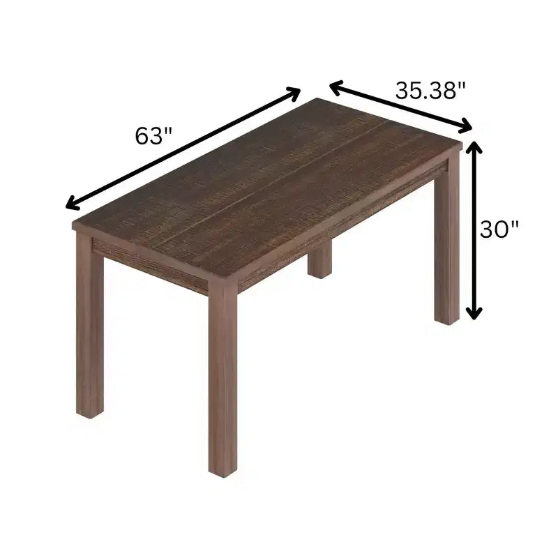 Tavolo da pranzo rettangolare da 160 cm con gambe in legno, 6 posti