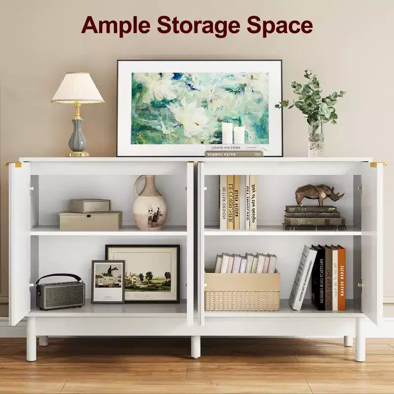 Buffet 55" con mobile contenitore – Credenza con ante e ripiani regolabili