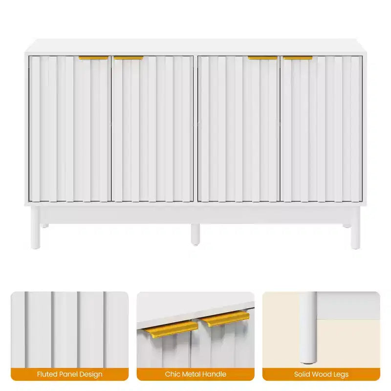Buffet 55" con mobile contenitore – Credenza con ante e ripiani regolabili