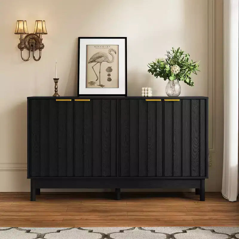 Buffet 55" con mobile contenitore – Credenza con ante e ripiani regolabili
