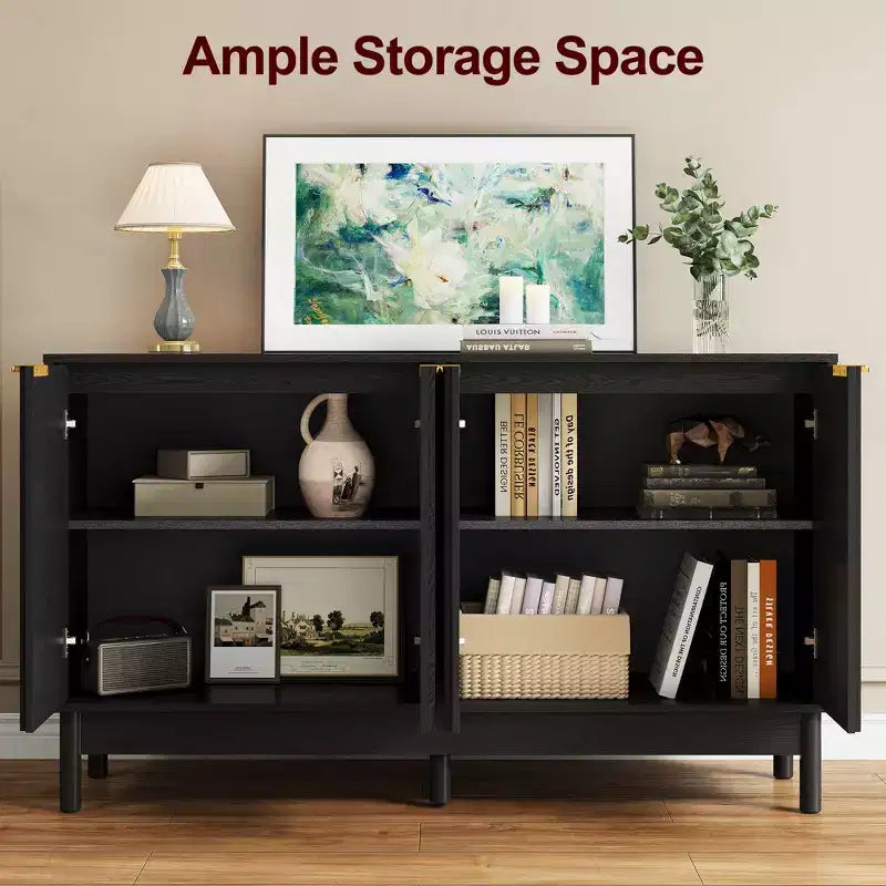Buffet 55" con mobile contenitore – Credenza con ante e ripiani regolabili