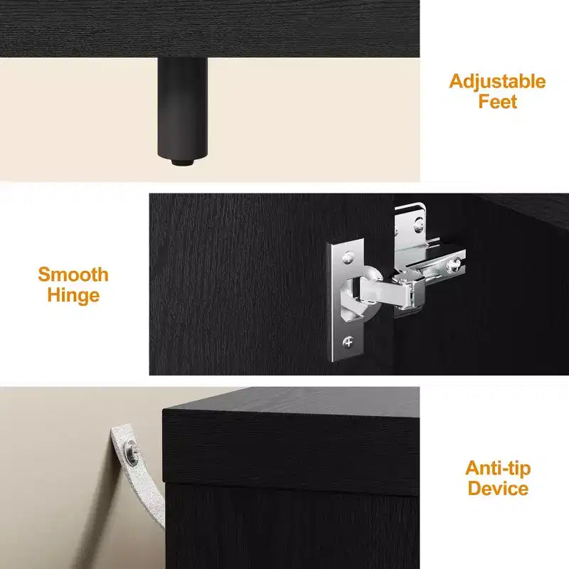 Buffet 55" con mobile contenitore – Credenza con ante e ripiani regolabili