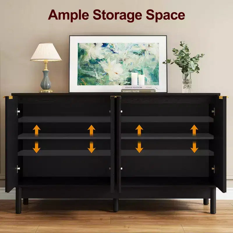 Buffet 55" con mobile contenitore – Credenza con ante e ripiani regolabili