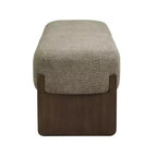 Pouf rivestito in filato bouclé da 64 pollici con gambe in legno di gomma