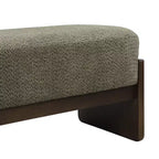 Pouf rivestito in filato bouclé da 64 pollici con gambe in legno di gomma
