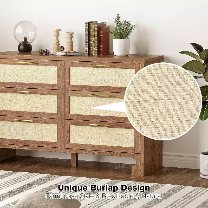 Cassettiera a 6 cassetti con gambe in legno – Stile Mid-Century