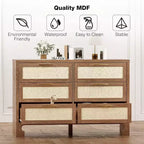 Cassettiera a 6 cassetti con gambe in legno – Stile Mid-Century