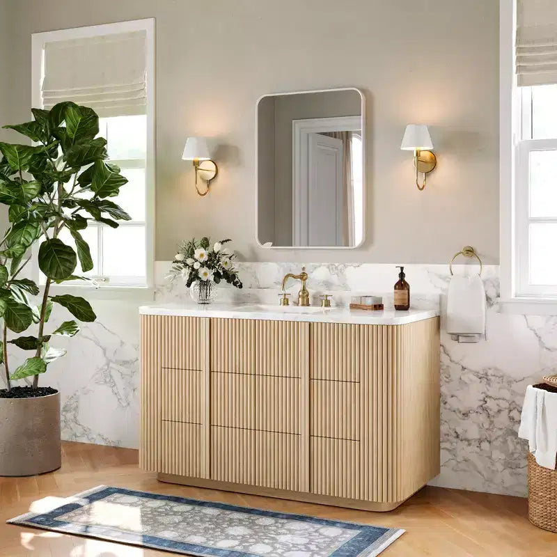 Specchio da parete rettangolare arrotondato 24x32 pollici con cornice in alluminio