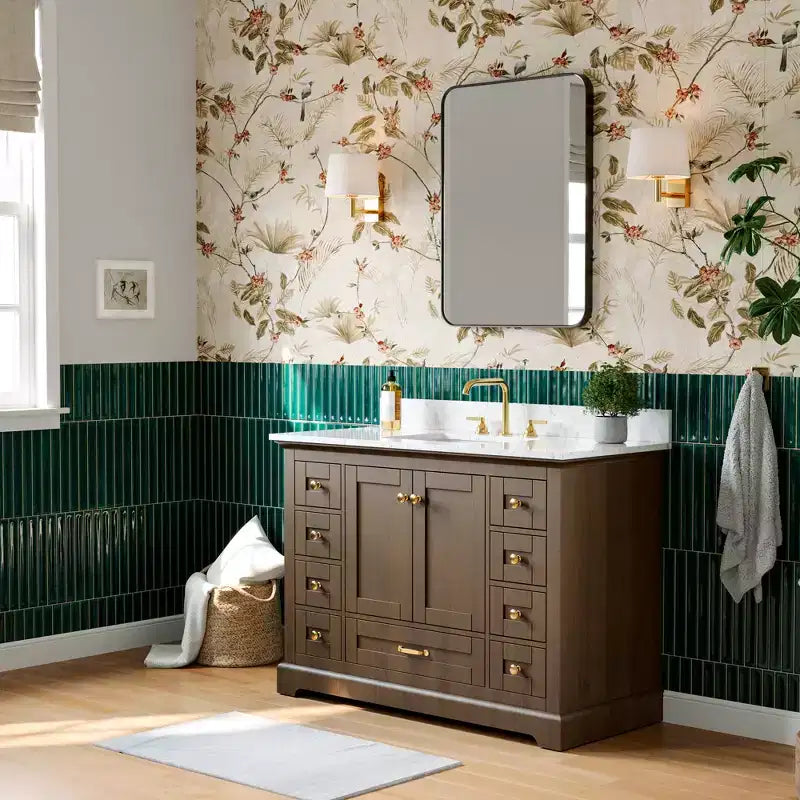 Specchio da parete rettangolare arrotondato 24x32 pollici con cornice in alluminio