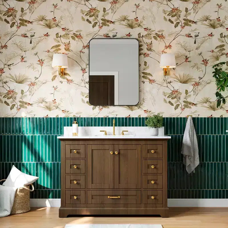 Specchio da parete rettangolare arrotondato 24x32 pollici con cornice in alluminio