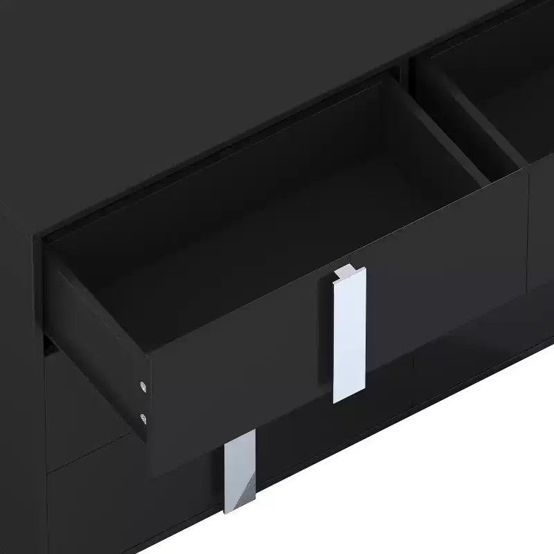 Cassettiera a 6 cassetti con maniglie e gambe a specchio, Comò in legno per camera da letto