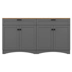 Mobile TV da masseria con 2 cassetti per TV fino a 70 pollici, mobile credenza con venature del legno