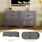 Mobile TV da masseria con 2 cassetti per TV fino a 70 pollici, mobile credenza con venature del legno