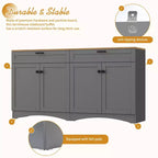 Mobile TV da masseria con 2 cassetti per TV fino a 70 pollici, mobile credenza con venature del legno