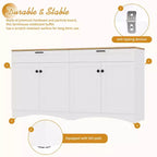 Mobile TV da masseria con 2 cassetti per TV fino a 70 pollici, mobile credenza con venature del legno