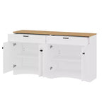 Mobile TV da masseria con 2 cassetti per TV fino a 70 pollici, mobile credenza con venature del legno