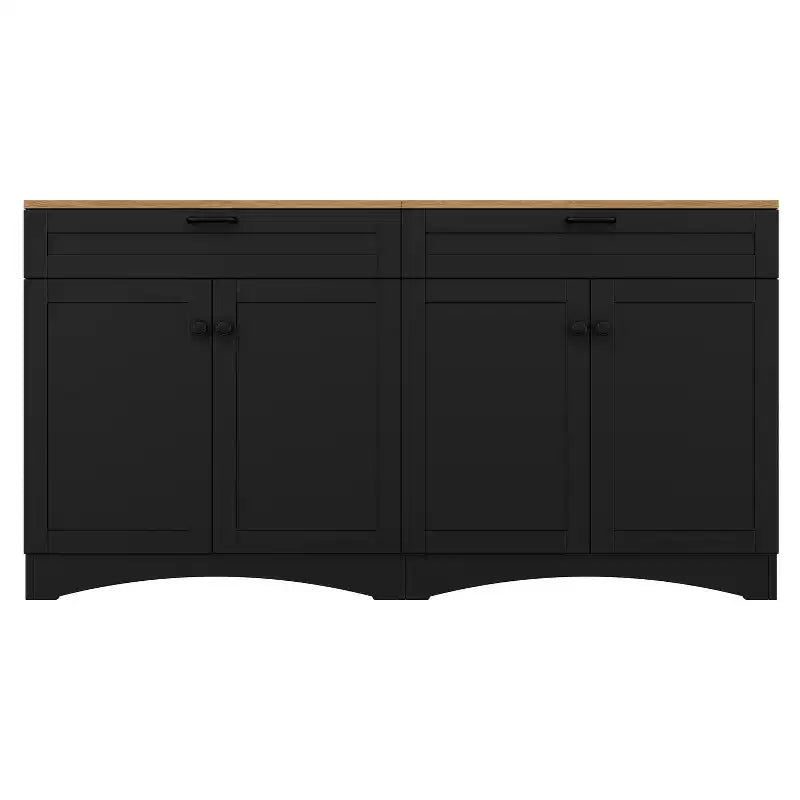Mobile TV da masseria con 2 cassetti per TV fino a 70 pollici, mobile credenza con venature del legno