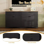 Mobile TV da masseria con 2 cassetti per TV fino a 70 pollici, mobile credenza con venature del legno