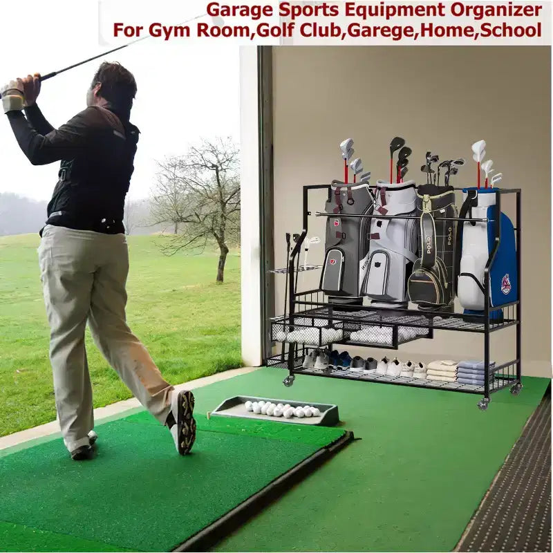 Porta sacche da golf con ruote e cassetti