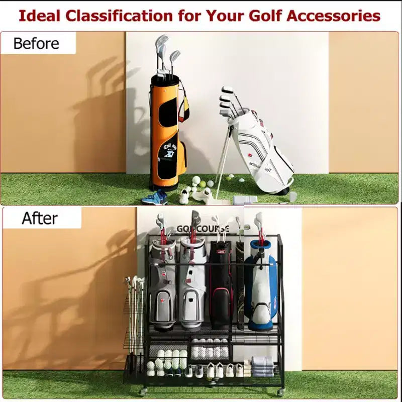Porta sacche da golf con ruote e cassetti