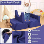 Divano da gioco componibile per bambini con fodere rimovibili – Blu / Grigio