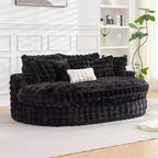 Divano rotondo oversize da 83" con 6 cuscini – Chaise longue per camera da letto e soggiorno