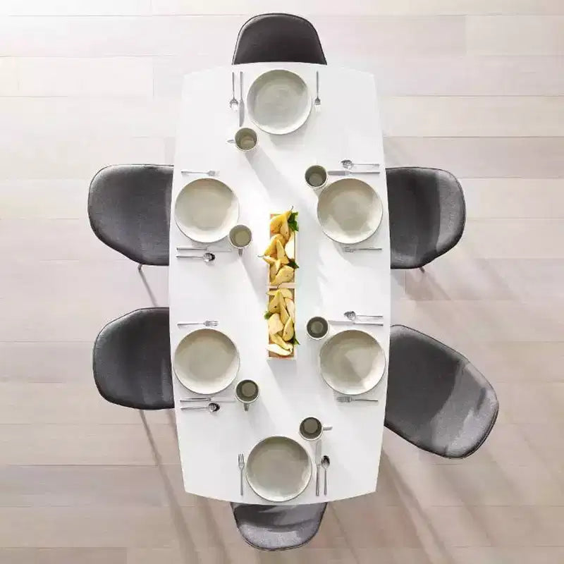 Tavolo da pranzo 72" in stile moderno di metà secolo bianco/marrone (montaggio richiesto)