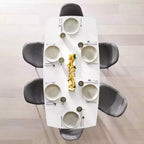 Tavolo da pranzo 72" in stile moderno di metà secolo bianco/marrone (montaggio richiesto)