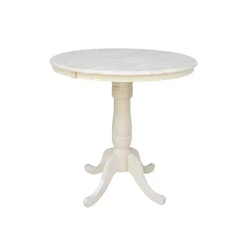 36" Round Counter Height 12" Drop Leaf Dining Table Unfinished - International Concepts