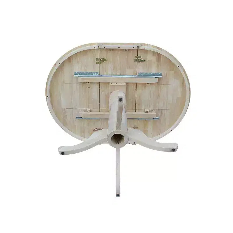 Tavolo da pranzo allungabile rotondo in legno non rifinito da 36" con prolunga rimovibile