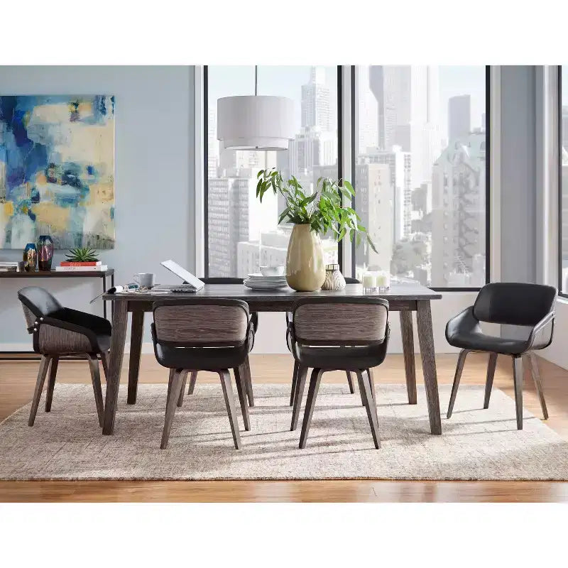 Tavolo da pranzo Mid-Century Modern grigio – 6 posti, 168 cm di lunghezza