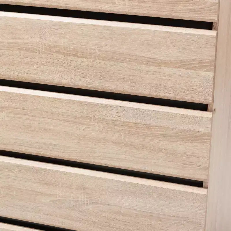 Cassettiera moderna di metà secolo a 5 cassetti con finitura in rovere chiaro
