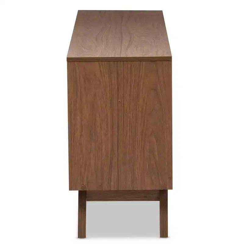 Cassettiera a 6 cassetti Mid-Century Modern – Due tonalità Noce e Bianco