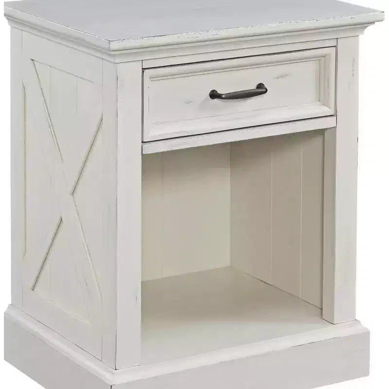 Seaside Lodge Nightstand White - Home Styles: Coastal Bedside Storage, Painted Mahogany Frame
