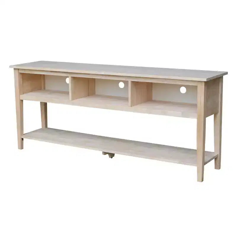 Concepts TV Stand for TVs up to 80" Light Brown - International Concepts: Solid Wood, Unfinished