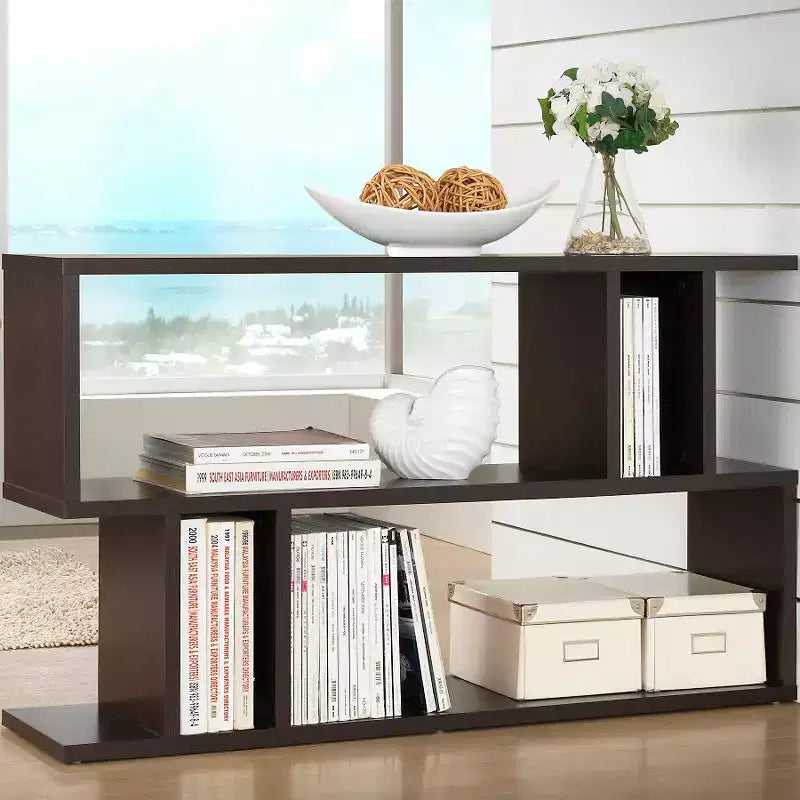 Libreria moderna a 2 livelli da 27,5" marrone scuro