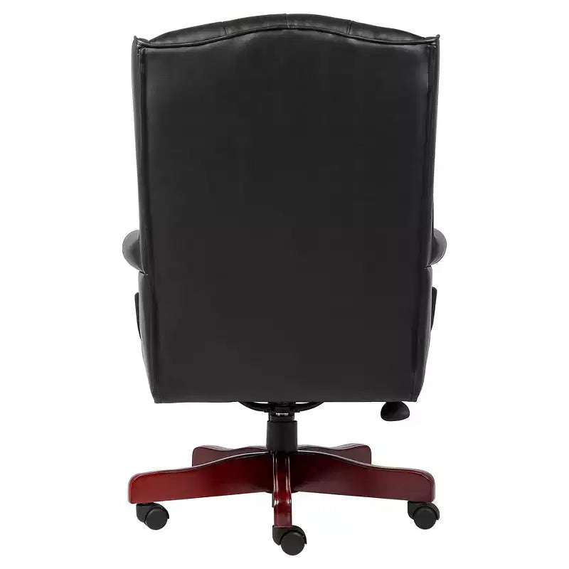 Sedia da ufficio tradizionale Wingback con altezza regolabile e base girevole
