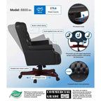 Sedia da ufficio tradizionale Wingback con altezza regolabile e base girevole