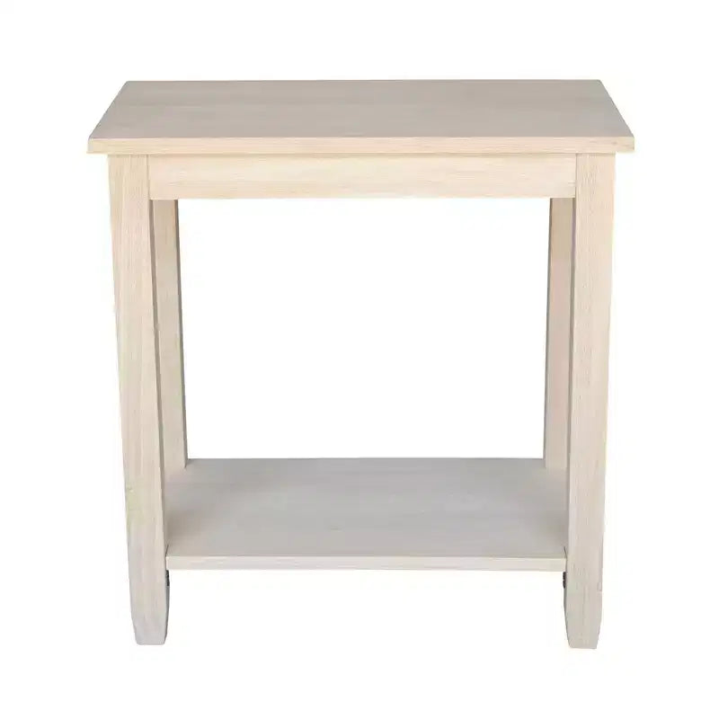 Solano Accent Table - International Concepts: Durable Parawood, Rectangle, Shelf Storage